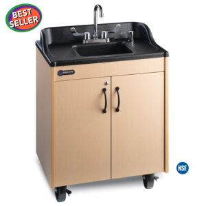Lil Premier Child Height Portable Hot Water Handwashing Sink with Laminate Cabinet and Basin