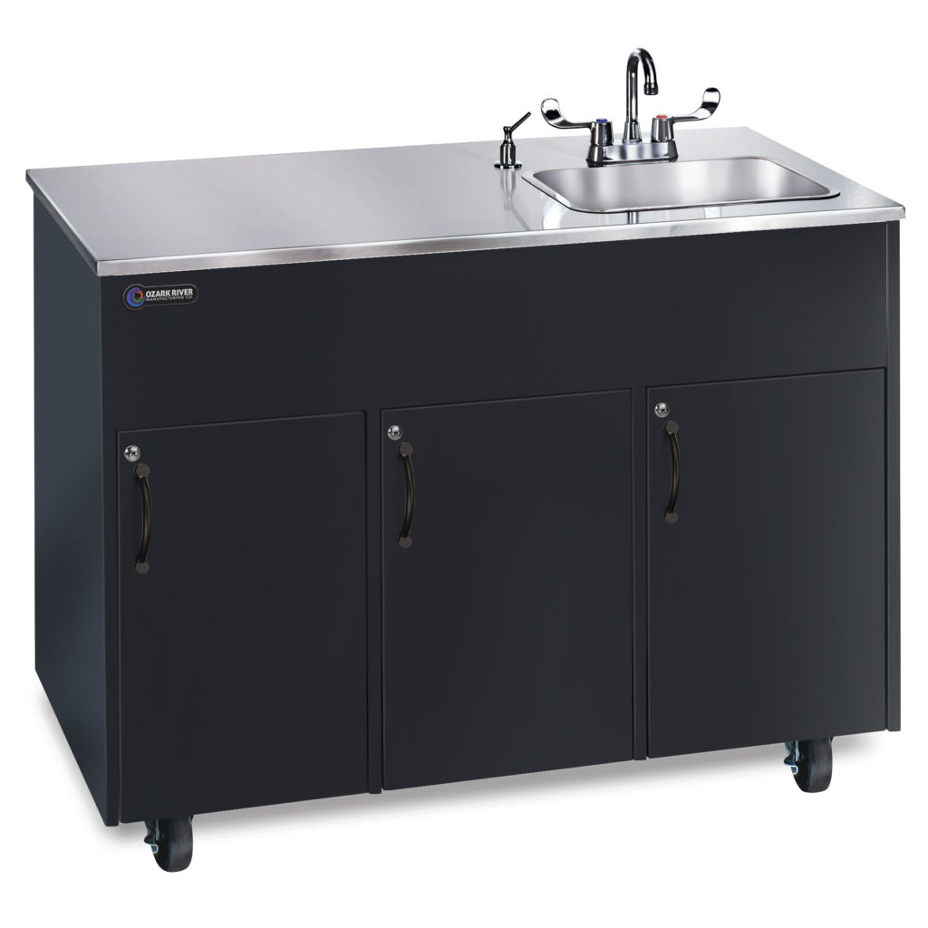 Advantage S1D Sink No-Plumbing Hot Water Hand Wash-Black/Stainless Top